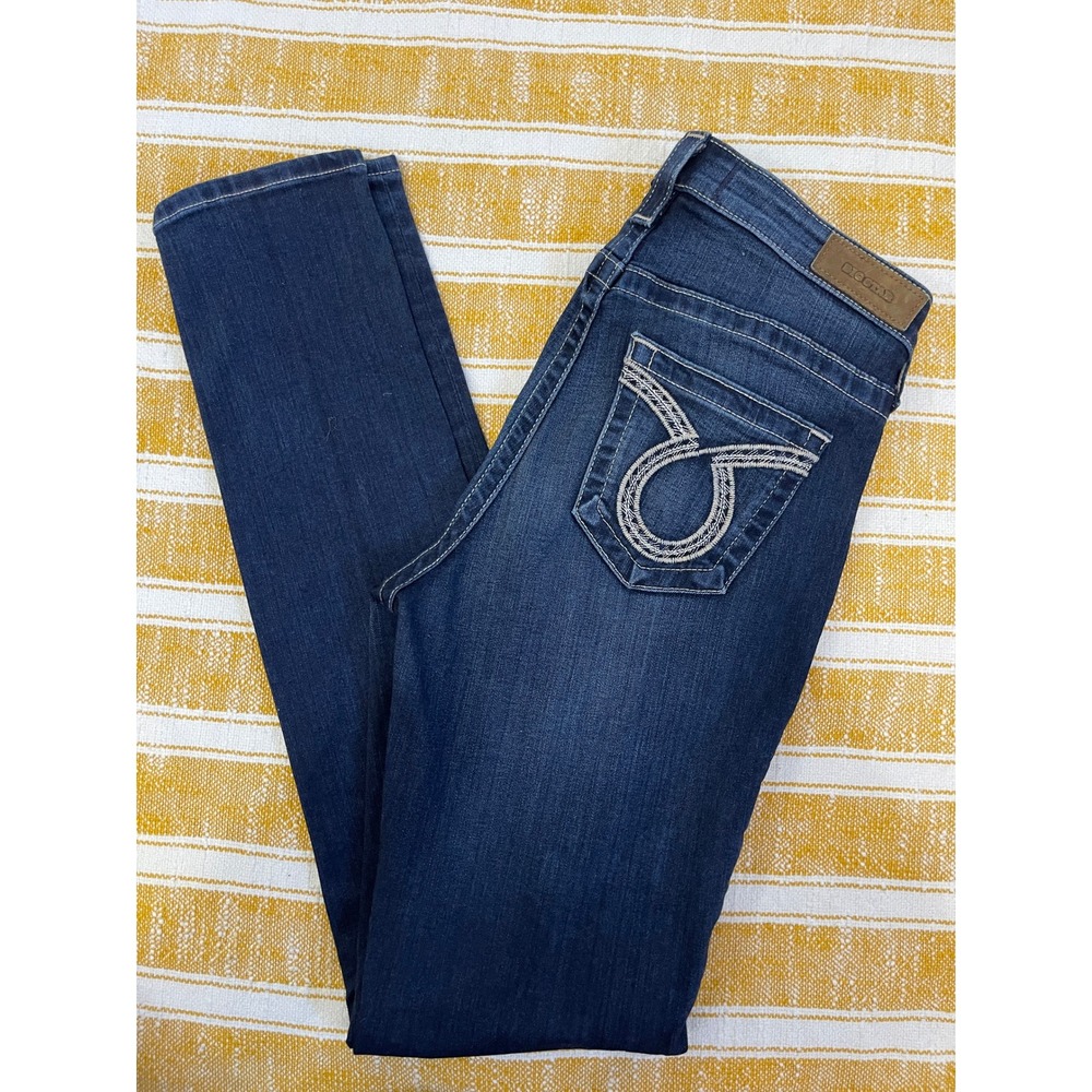 Big Star Women Dark Wash Skinny Jeans Horseshoe Back Pocket Indigo Denim Size 29